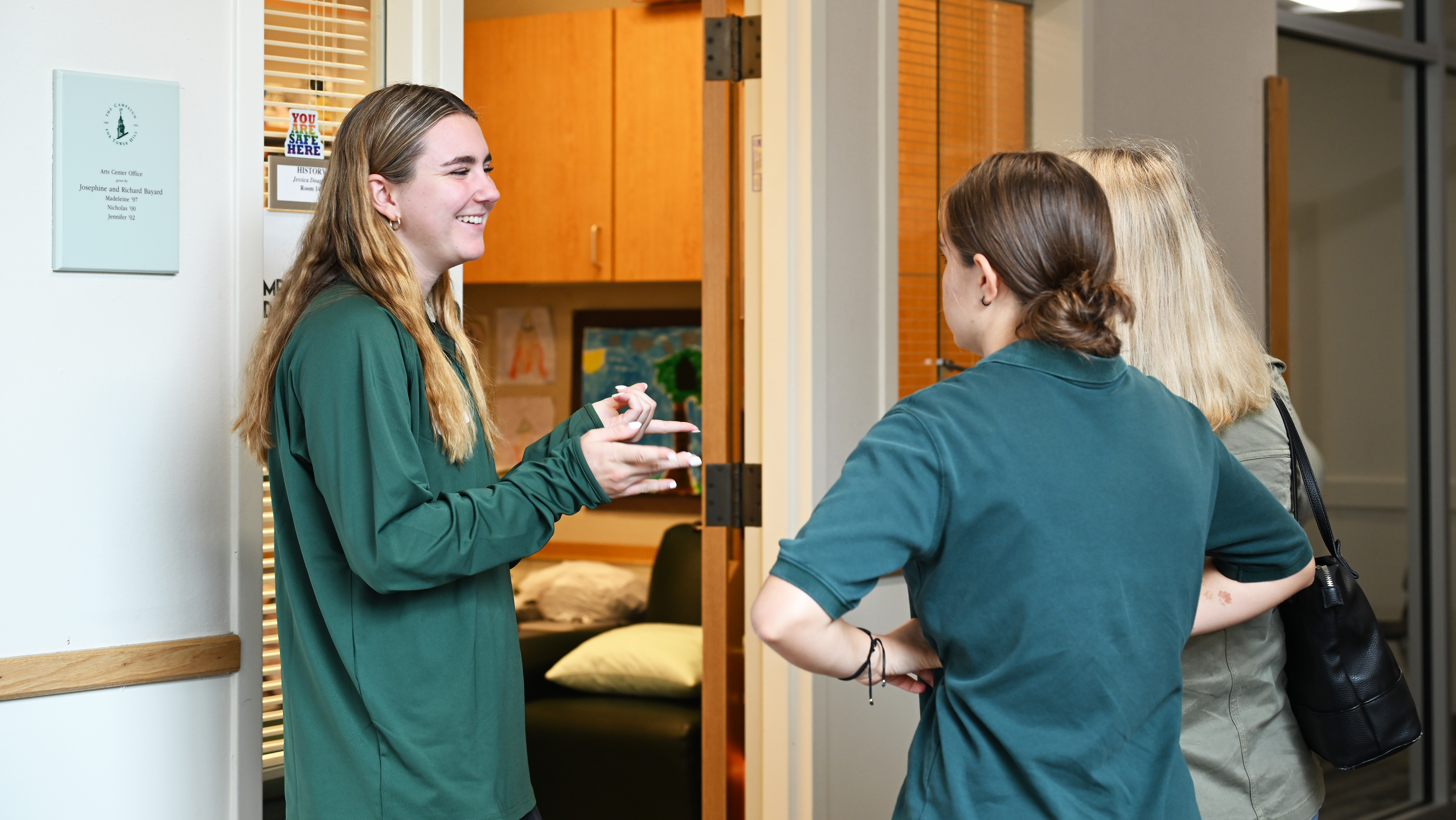 Student at Tower Hill admissions open house.